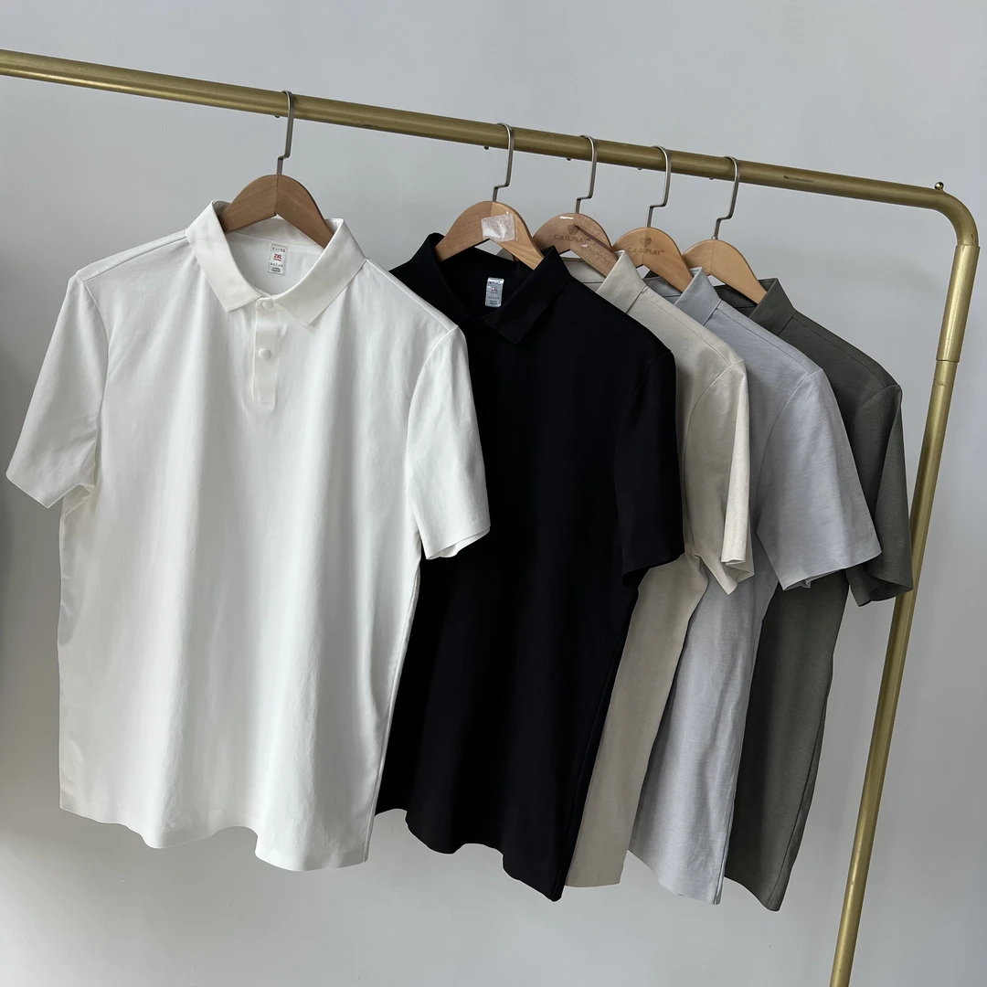 夏季无痕翻领POLO衫男女同款冰感短袖T恤DQR-0808