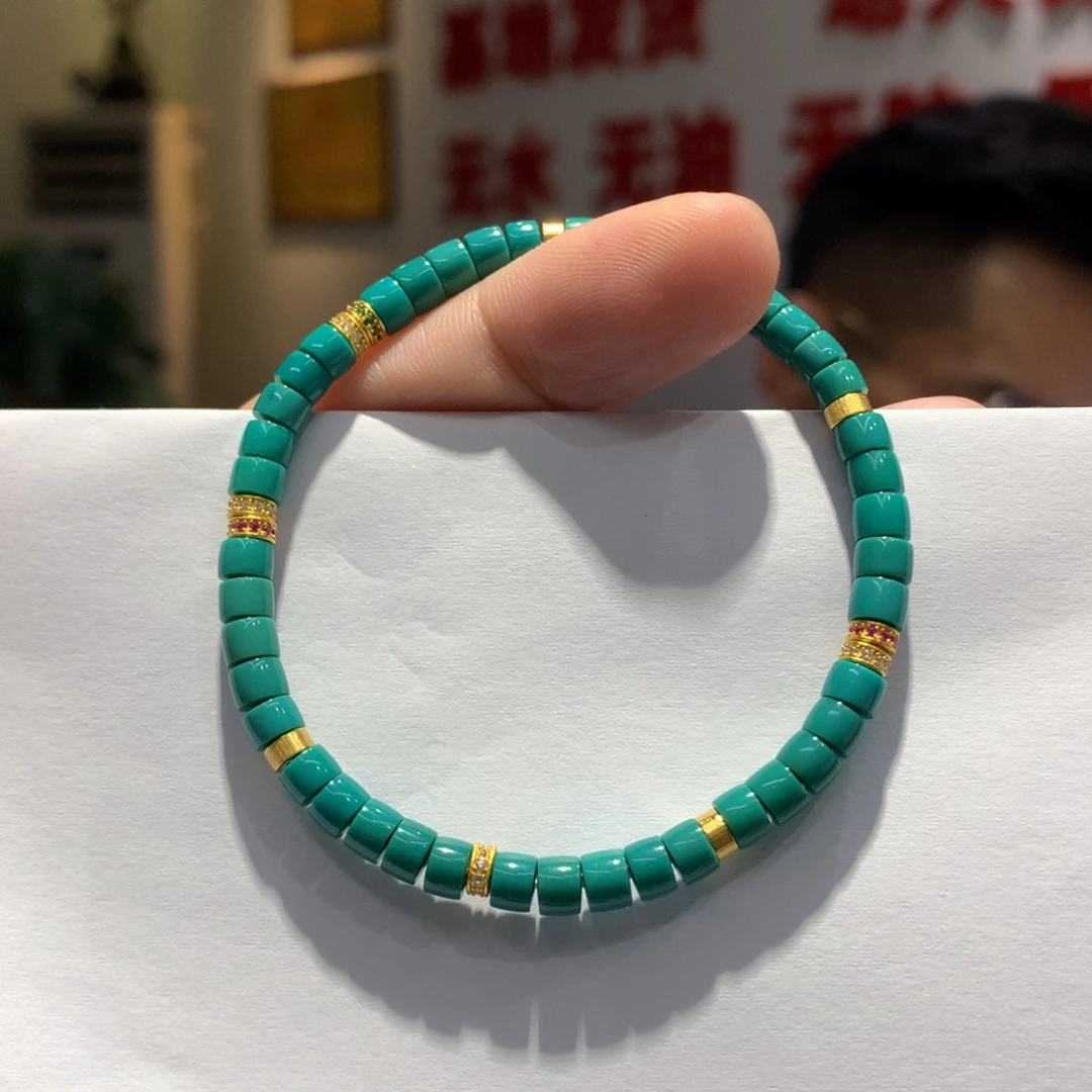 18K金镶嵌绿松石单圈Y**、