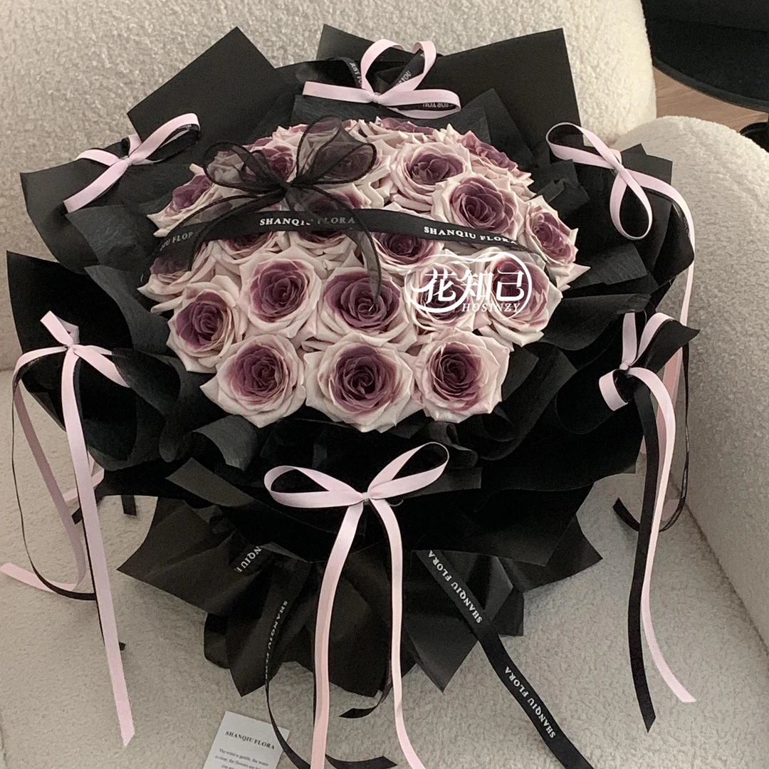 【就酱紫爱你】21枝乌梅子酱花束曼塔玫瑰喷色花束芭蕾风生日约会礼物送爱人送女友同城鲜花速送小时达