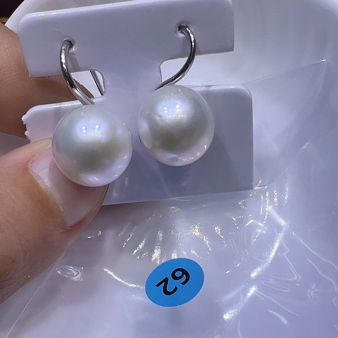 耳饰银S925镶嵌淡水珍珠