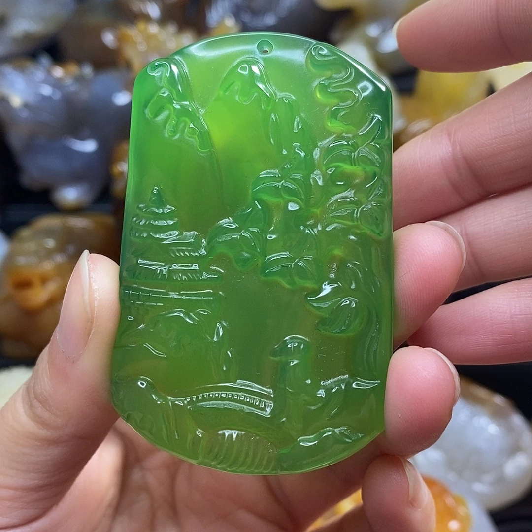 玛瑙/玉髓未镶嵌吊坠