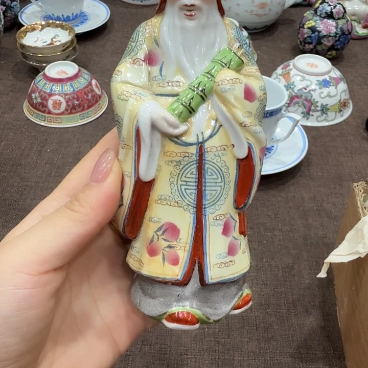 景德镇粉彩雕塑张果老