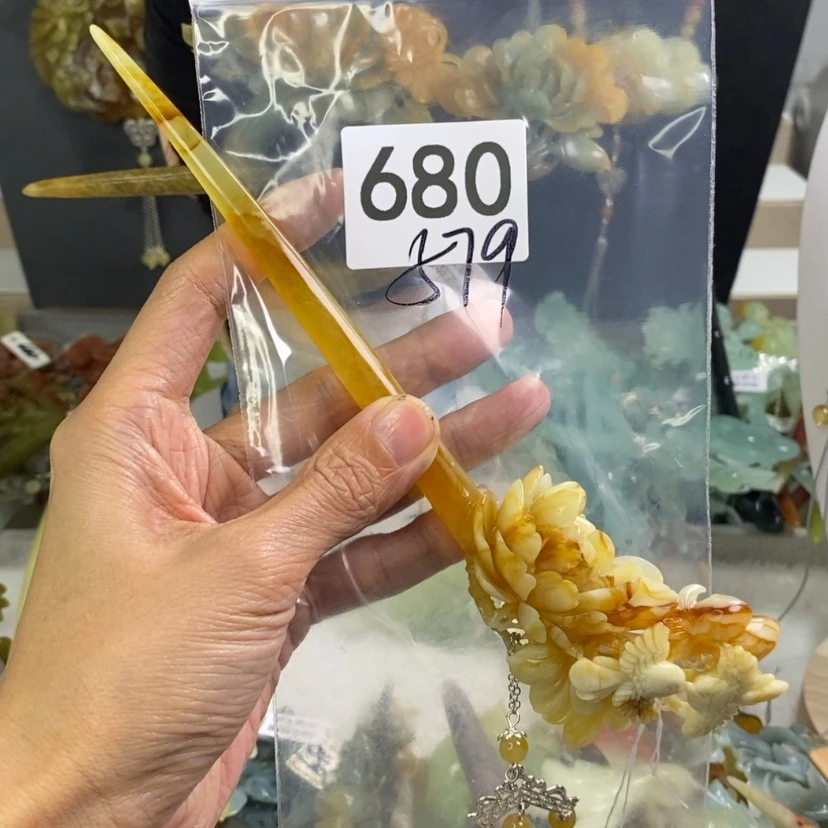 【闪购商品】岫玉发饰未镶嵌奶*