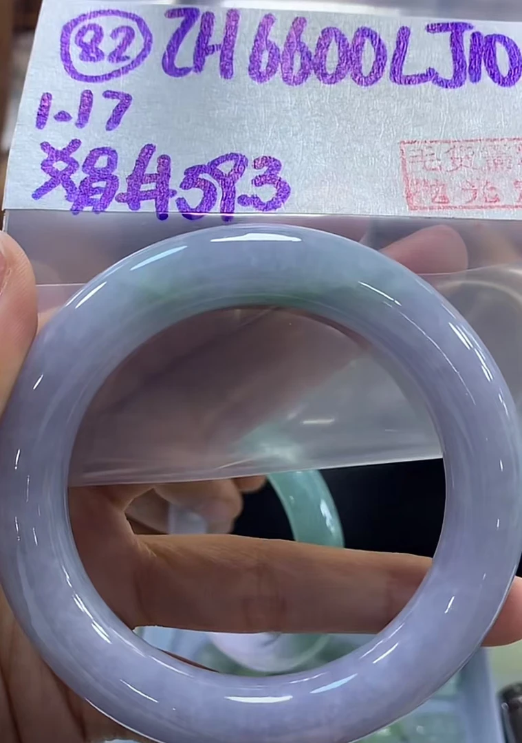 定制翡翠未镶嵌毛货需精细抛光82手镯59.3+6600元+拍一发一