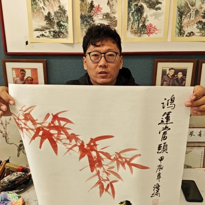 国画贾海瑞老师现场定制