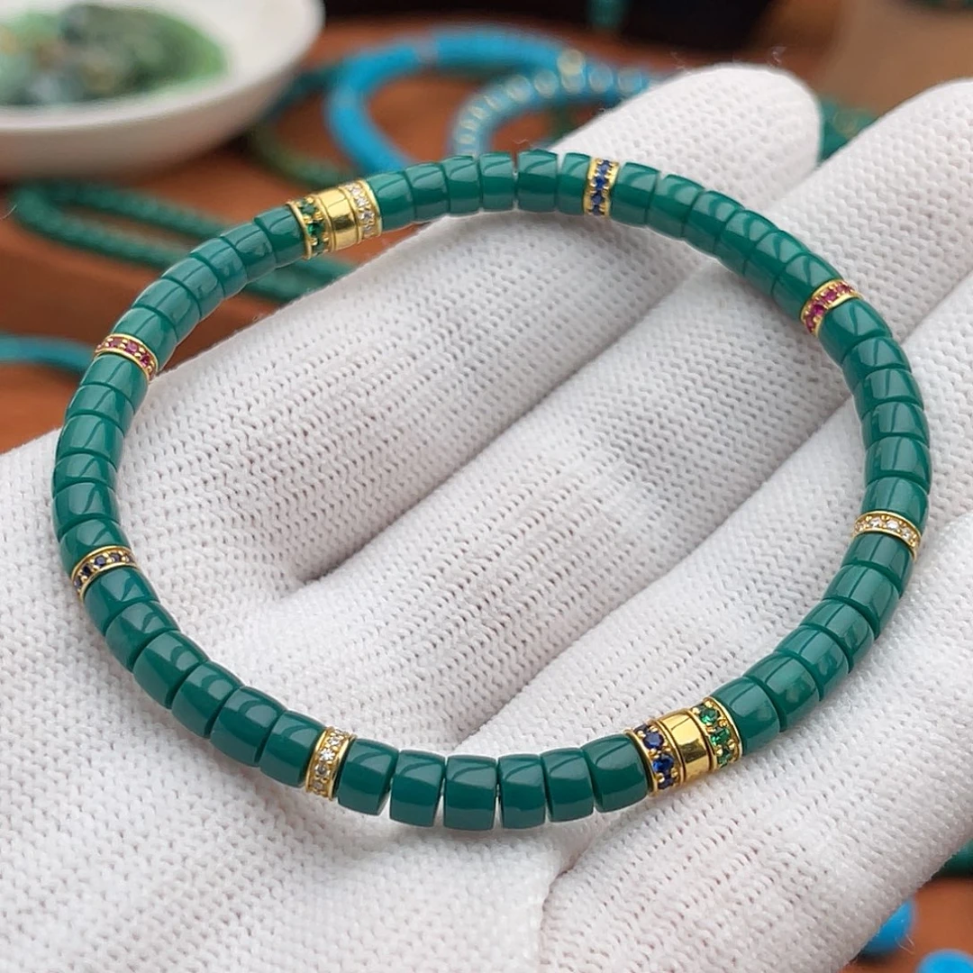 绿松石18K金镶嵌珠宝奇石