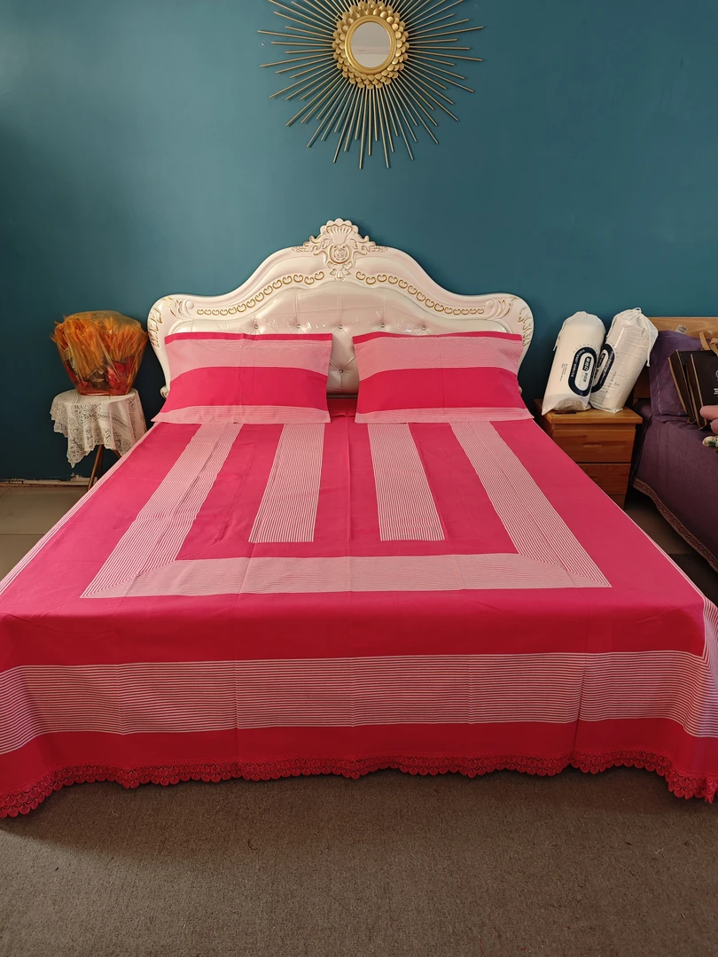 云姐纯棉手织老粗布手工加厚加宽加柔 重量5斤左右（粉太阳）