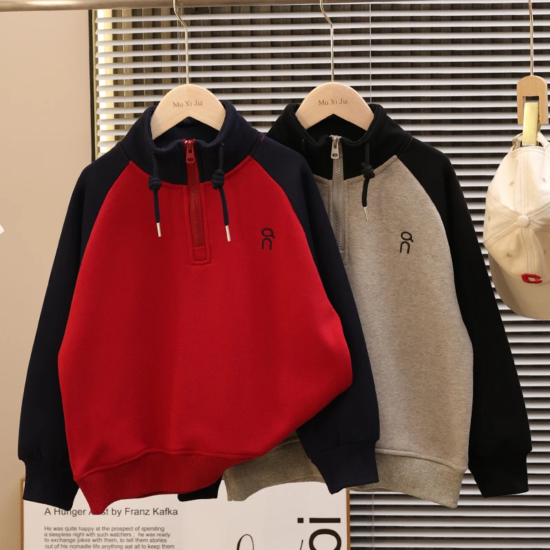 男童加绒卫衣儿童加厚款打底衫内搭上衣中大童洋气休闲2026新款潮