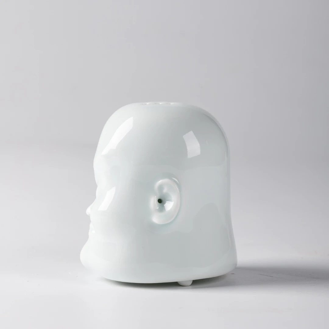 不仁斋 薛继业迷你款陶瓷弥勒生香小摆件 桌面摆件 茶宠摆件