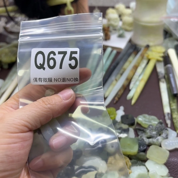 蛇纹石玉发饰合金喵*娜