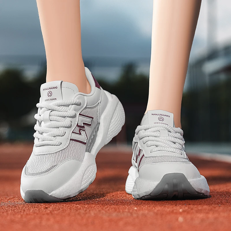 【踏云】女鞋2025新款夏季透气潮流百搭运动休闲增高软底防滑老爹鞋