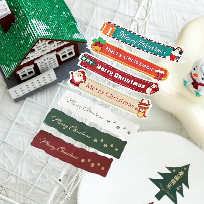 圣诞节新品创意平安夜苹果贴纸节日祝福礼品打包装饰花艺包装材料
