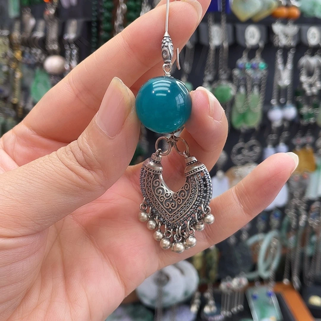 翡翠银S925镶嵌耳饰得****洋881yhjgggh