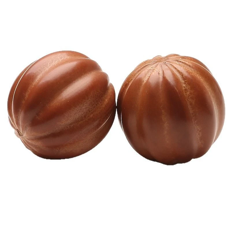 纯手工打磨大橄榄核大料南瓜珠手球手把件盘玩包浆素核35x35*