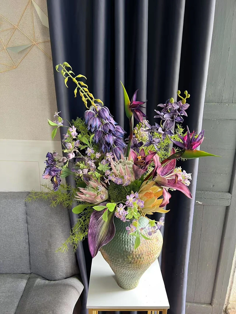 高端帝王仿真花客厅玄关电视柜帝王摆设花束
