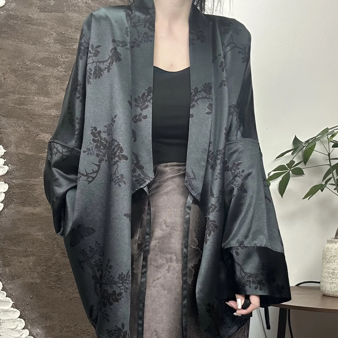 香云纱【皮王道袍】75长诗诗同款道袍双面双穿100桑蚕丝