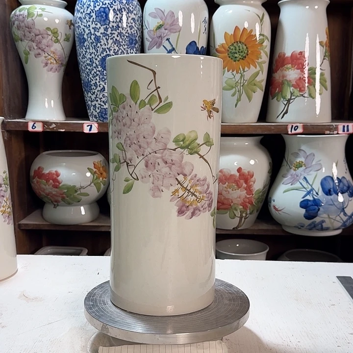 瓶直筒高33紫藤陶瓷新款陶瓷