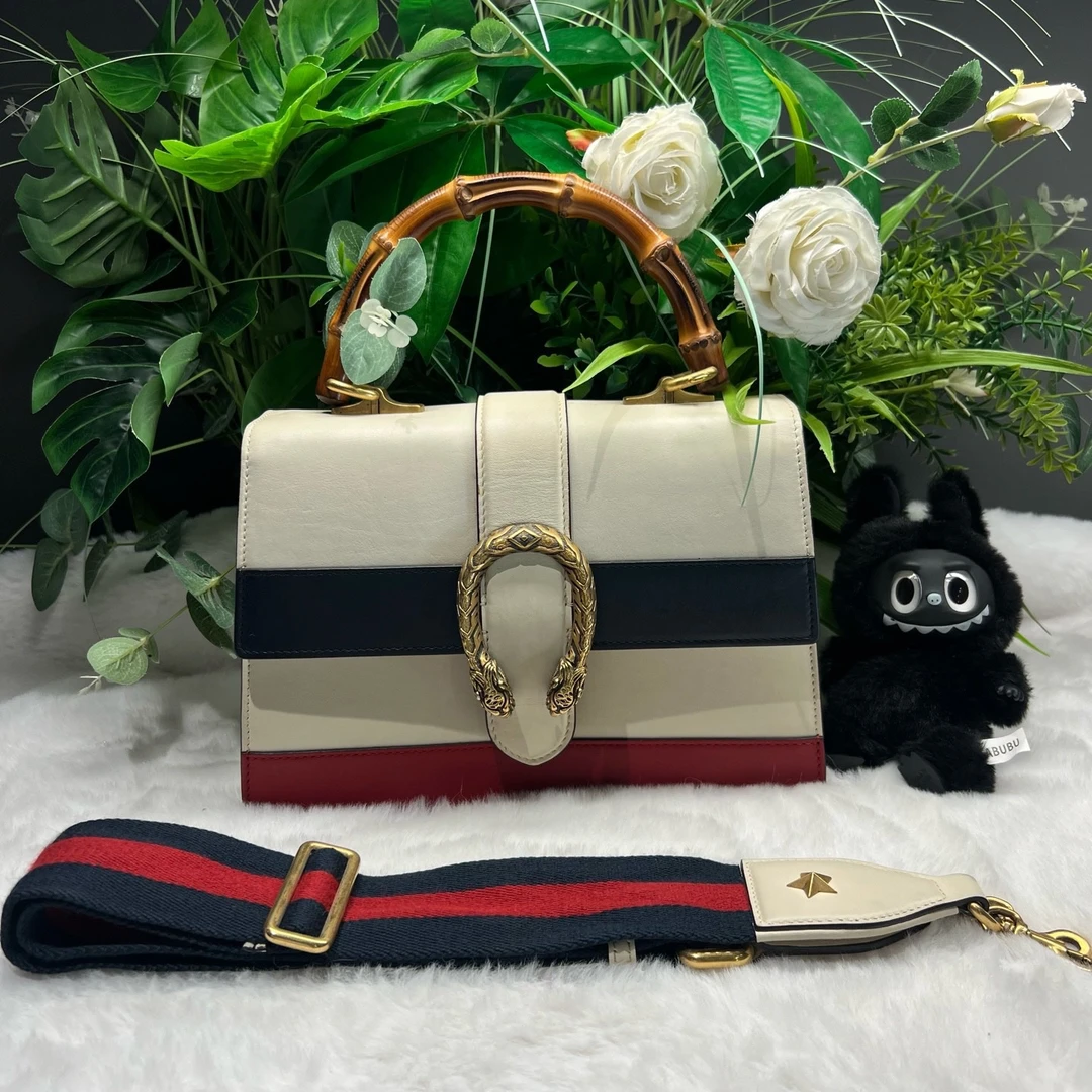 99新 GUCCI/古驰 99新 gucci古驰竹节酒神  单肩斜挎手提包-80126