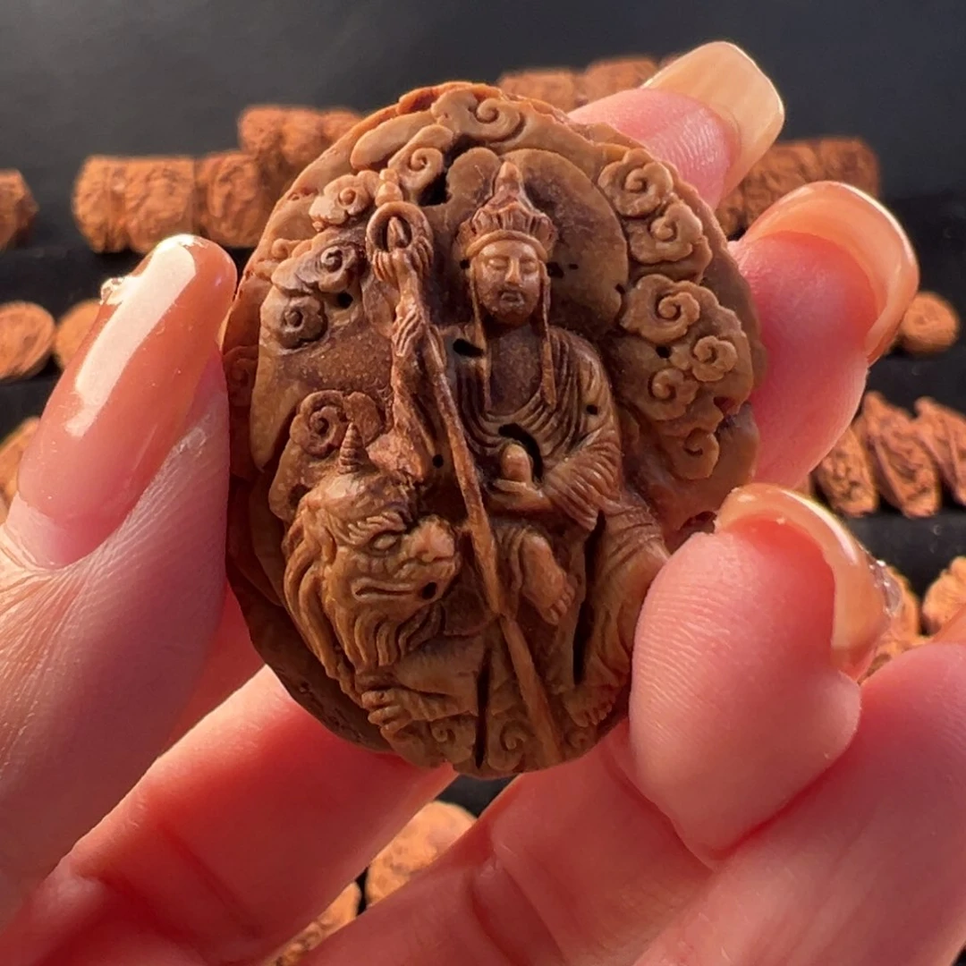 吊坠桃核桃核雕刻地藏王单籽