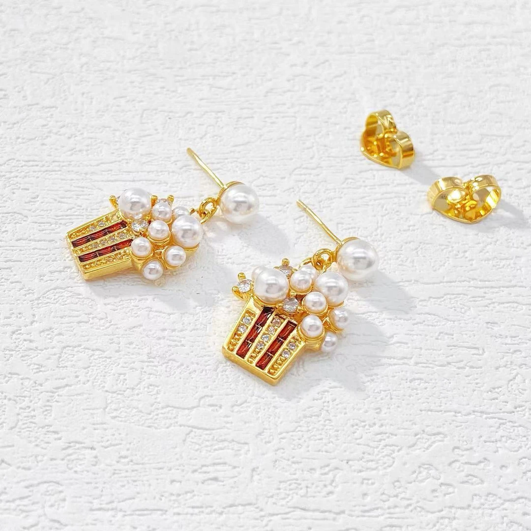 铜合金耳饰 木木（RZ6828）预售 爆米花耳环