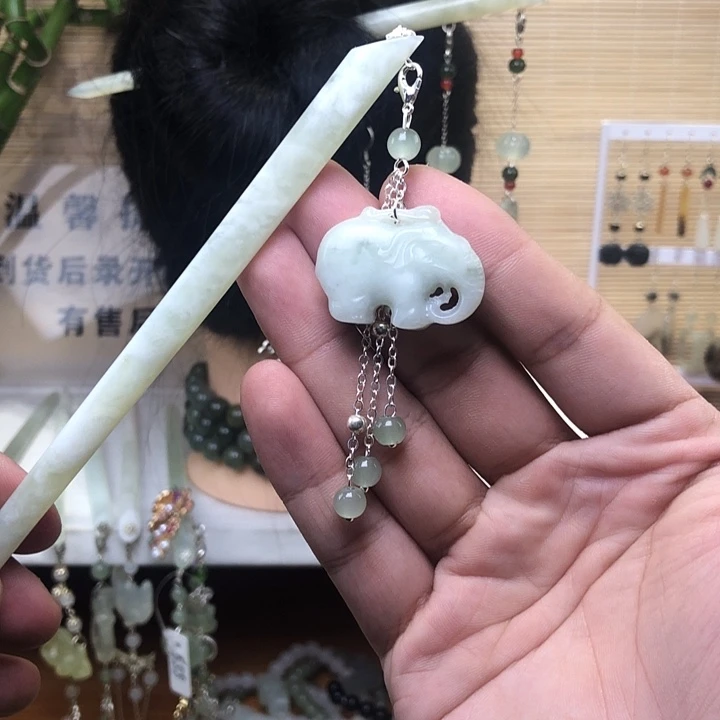 蛇纹石玉未镶嵌发簪