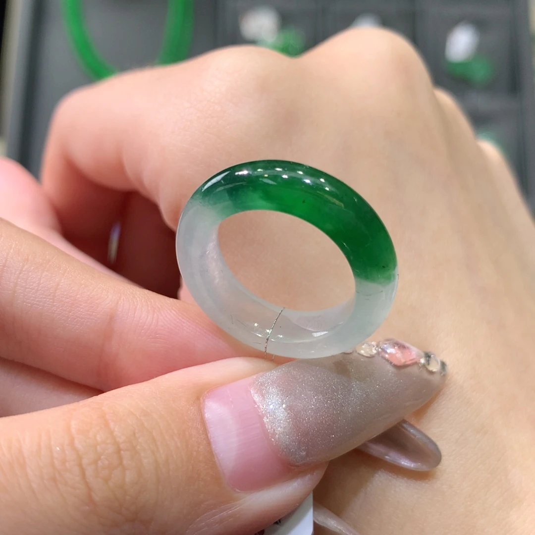 翡翠戒指未镶嵌12-13聚宝盆