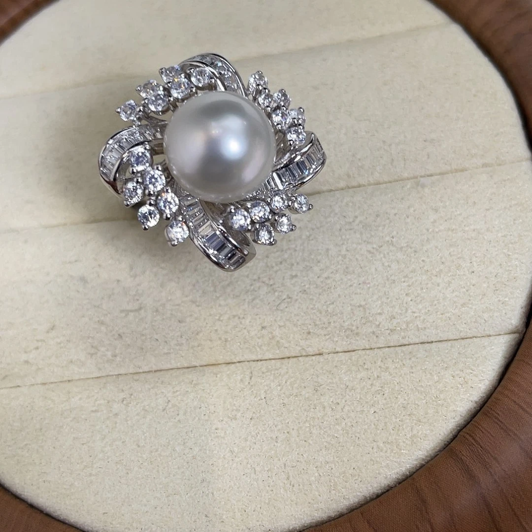 海水珍珠银S925镶嵌戒指