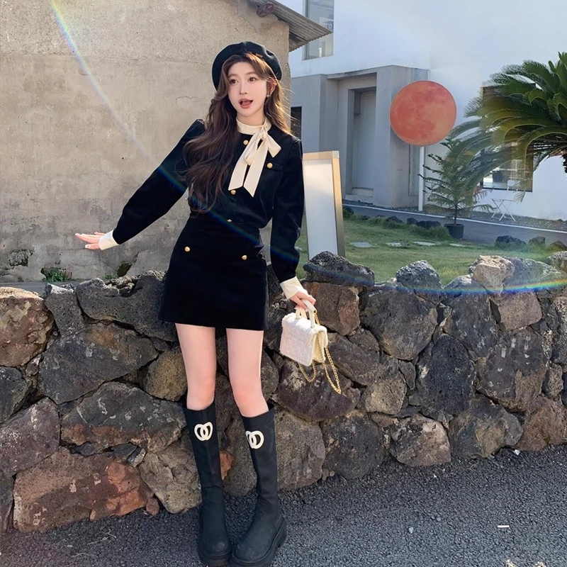 法式衬衫上衣半身裙两件套秋冬季2025新款女士洋气时尚套装春秋季