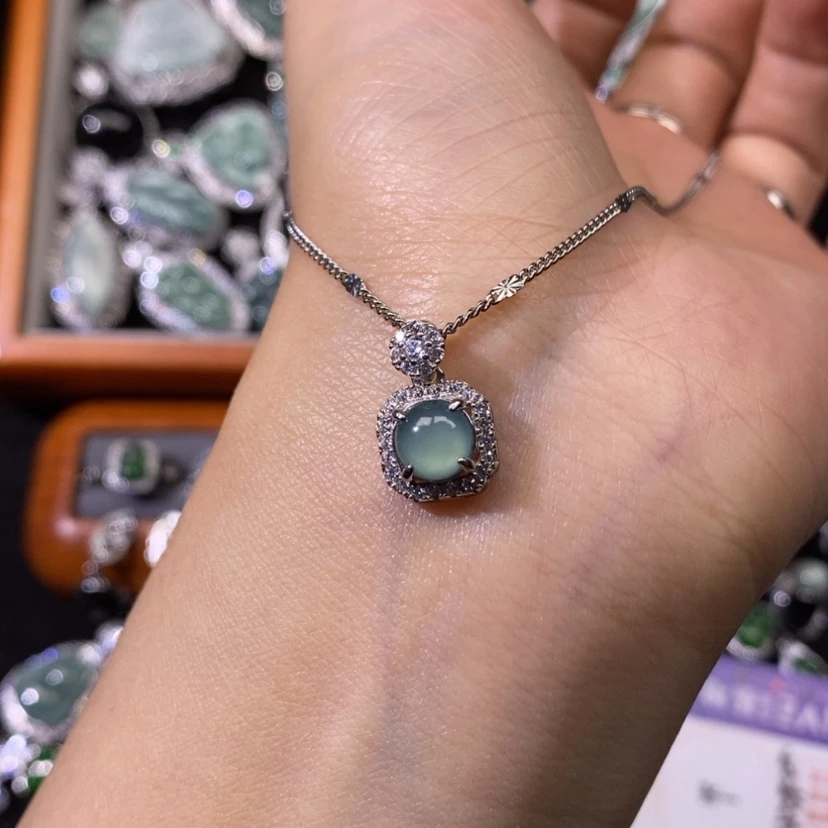 【闪购商品】翡翠颈饰银S925镶嵌天然