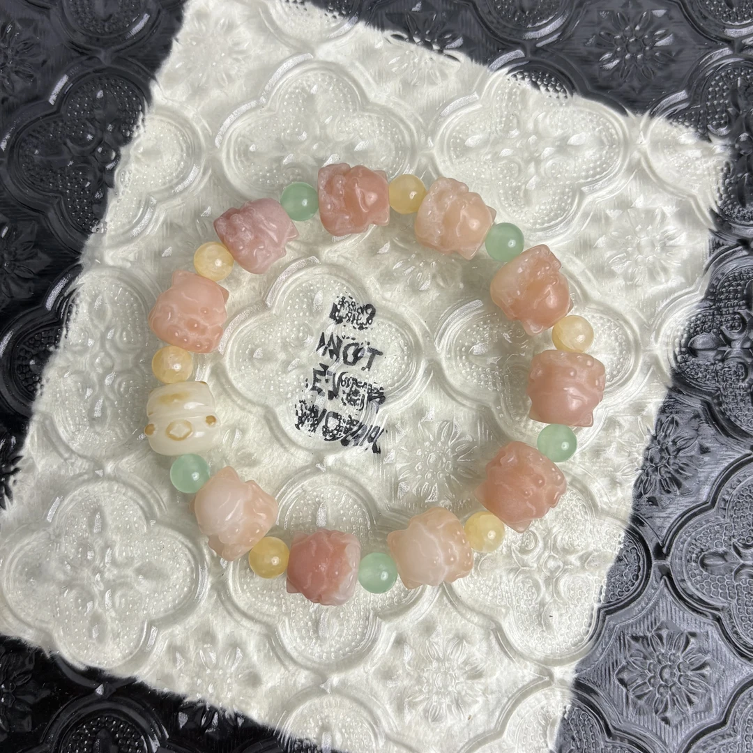 如虹12-13mm 菩提根粉色凤九单圈 CP021-2566