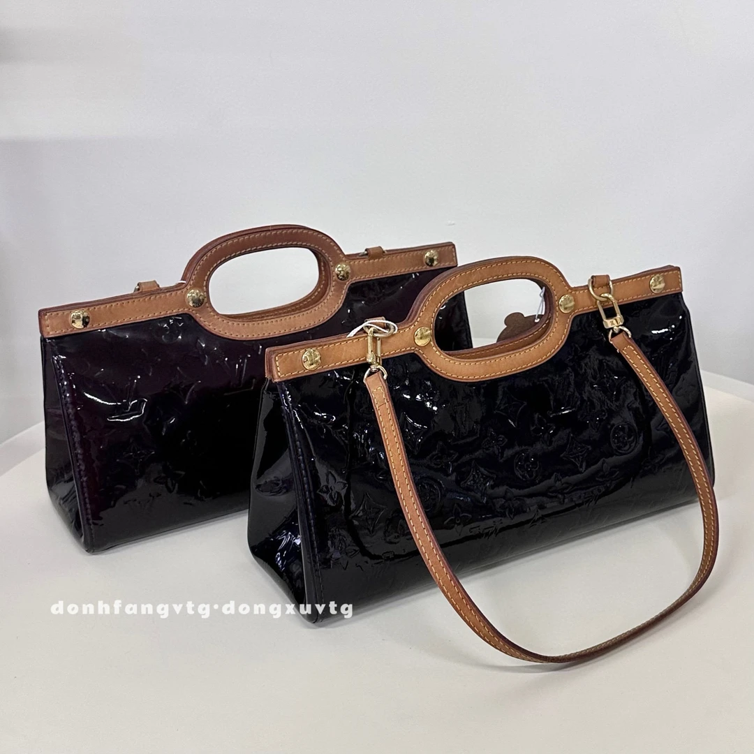 95新 LouisVuitton/路易威登 lv 车厘子色漆皮医生单肩包