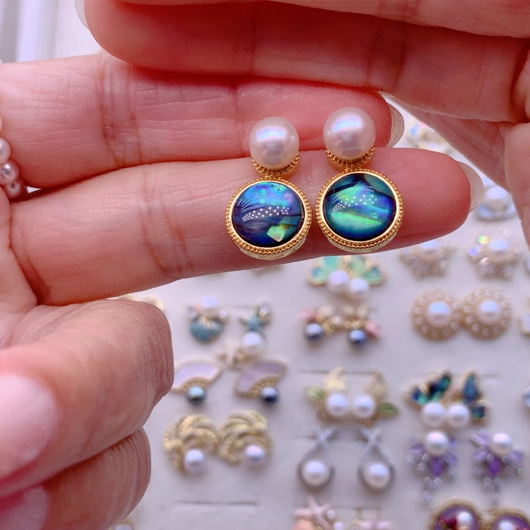 合金耳饰淡水珍珠