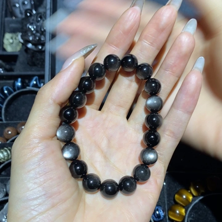 黑曜岩手链未镶嵌喵*兔