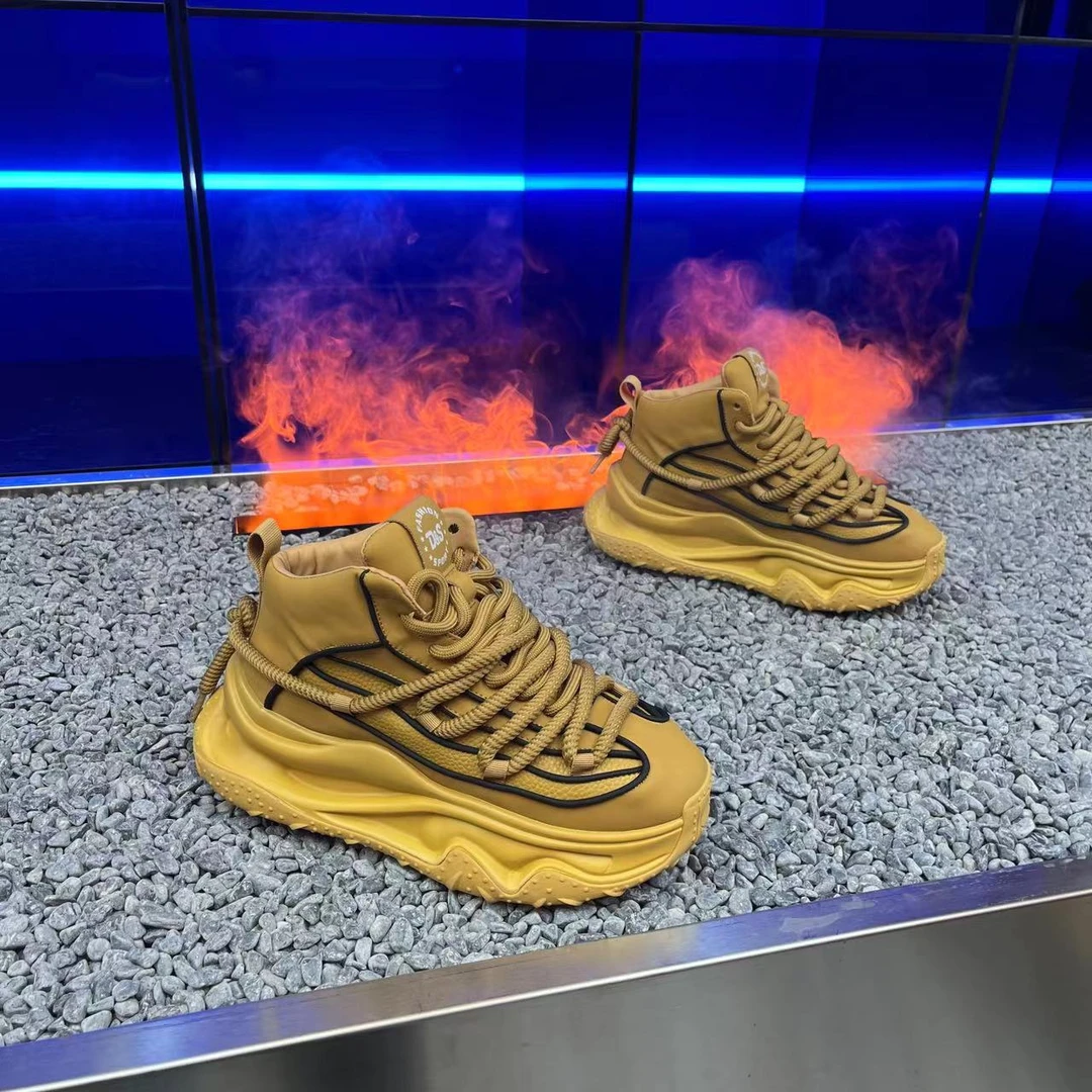 2025早春新款高/低帮厚底老爹鞋时尚舒适百搭透气运动男款休闲鞋