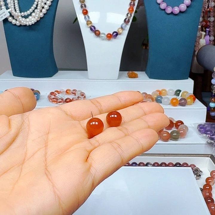 耳饰银S925镶嵌水晶水晶兔毛