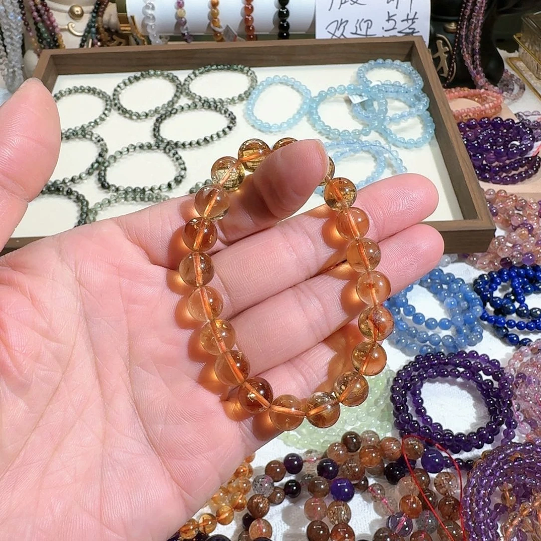 水晶手链未镶嵌小*乐黄水晶