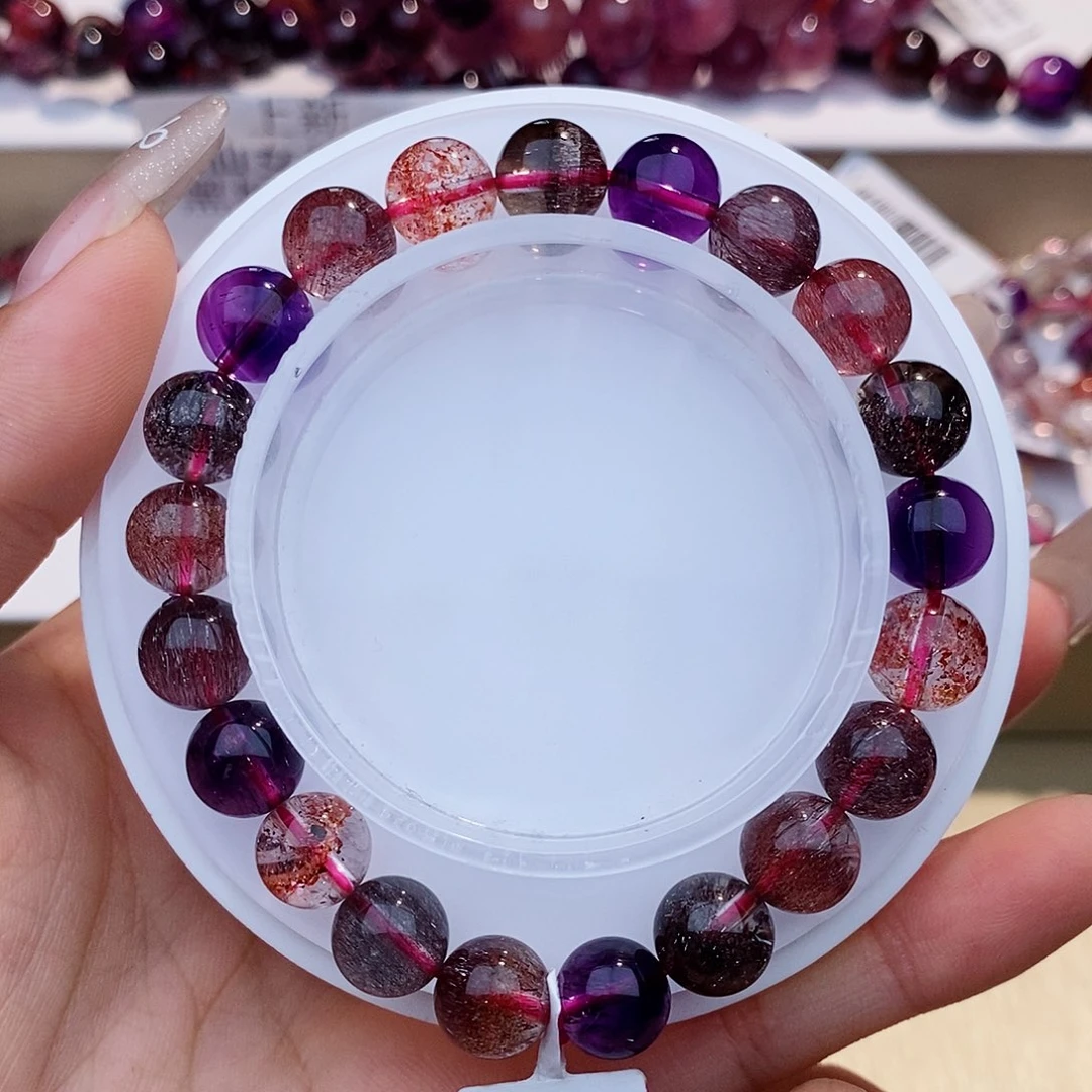 水晶未镶嵌手链黑加仑超七9+