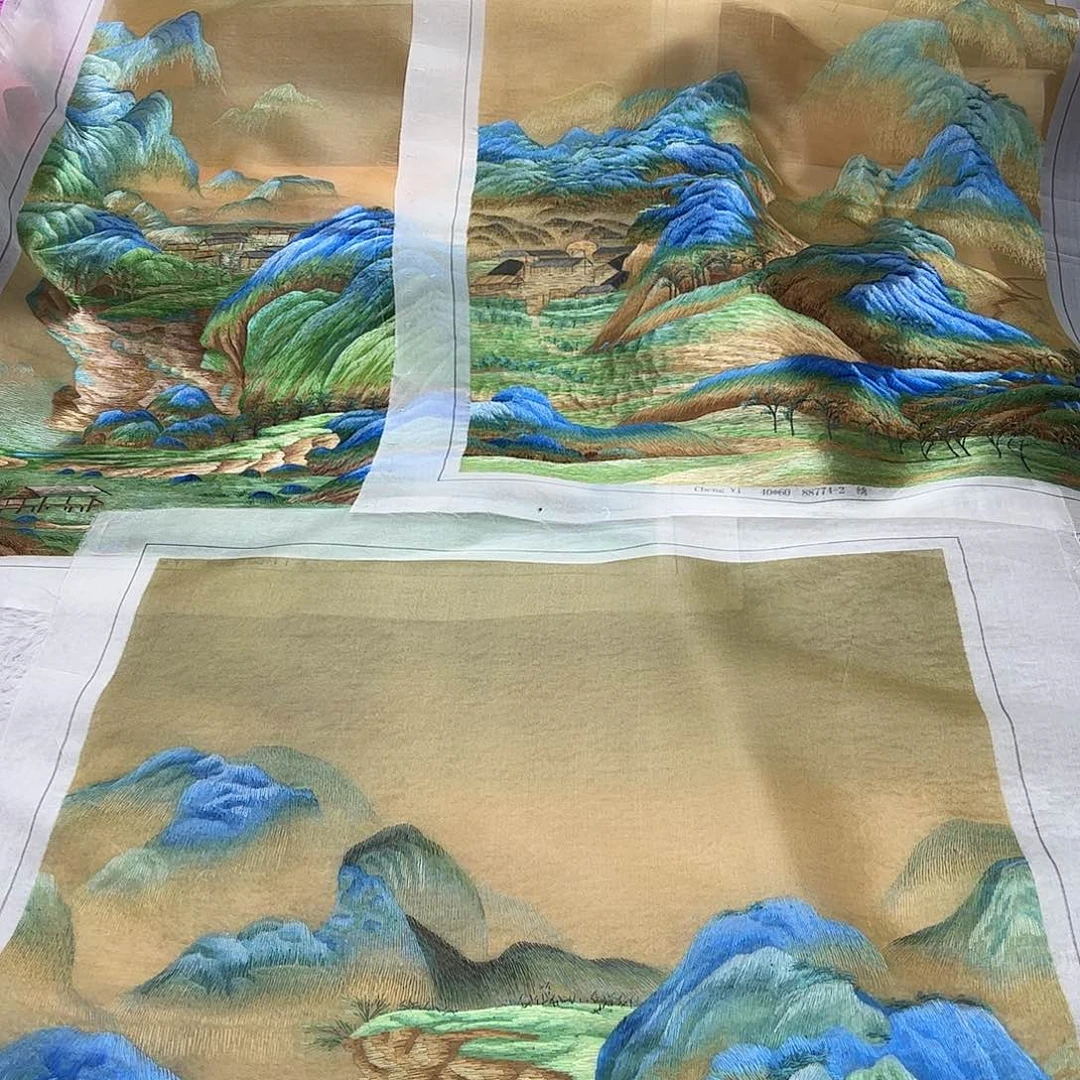 刺绣真丝绣片定制