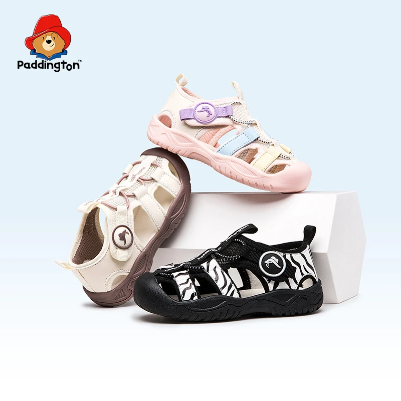 帕丁顿熊夏女童包头镂空透气防滑鞋子户外儿童小宝宝外出鞋童鞋