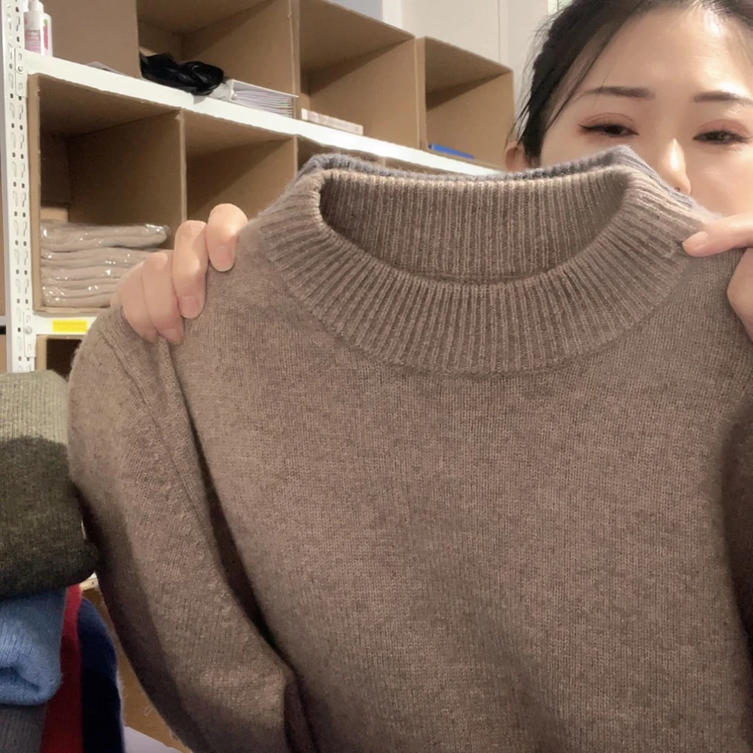 男款半高领驼色M码