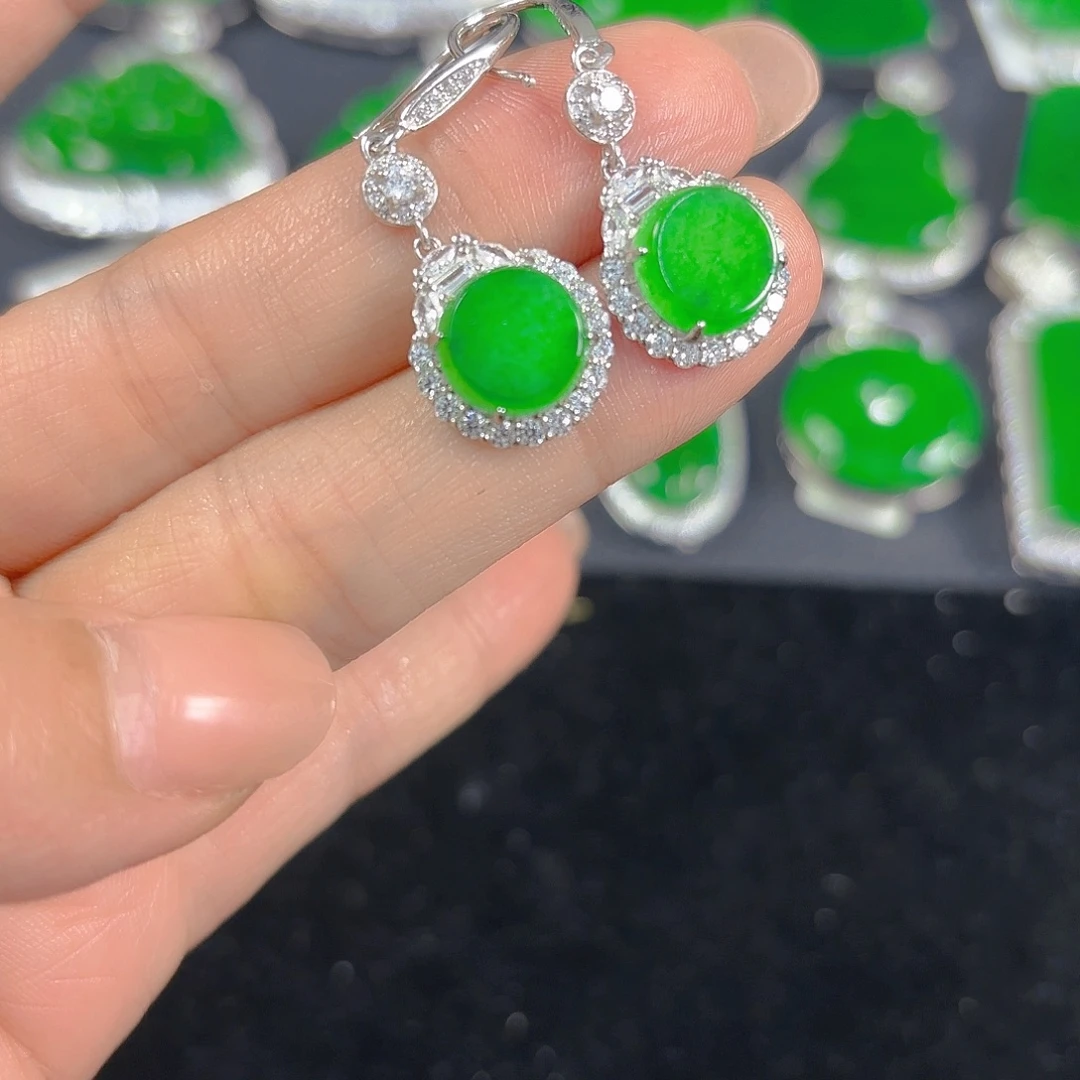 翡翠银S925镶嵌吊坠(不含链)