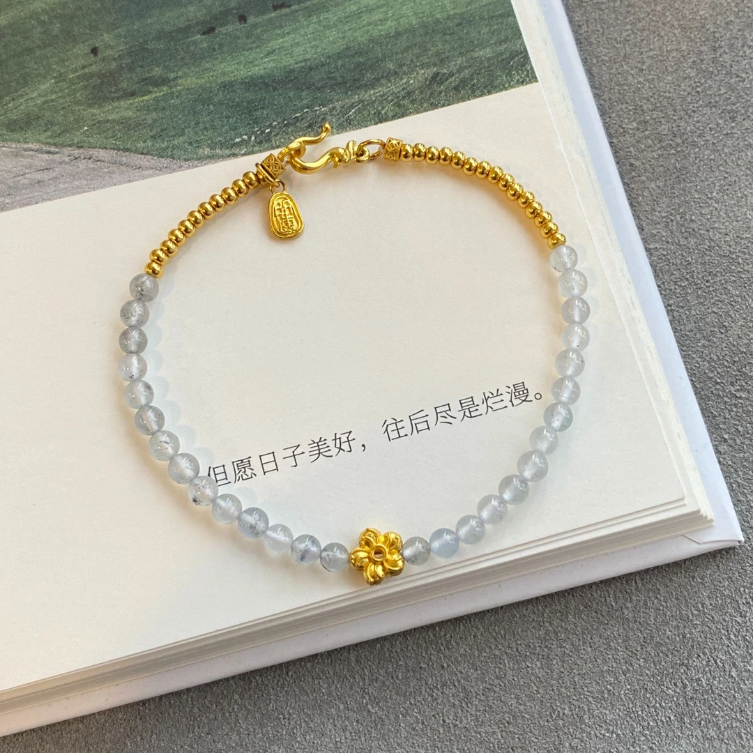 天然缅甸翡翠A货冰乌鸡手串3.4*