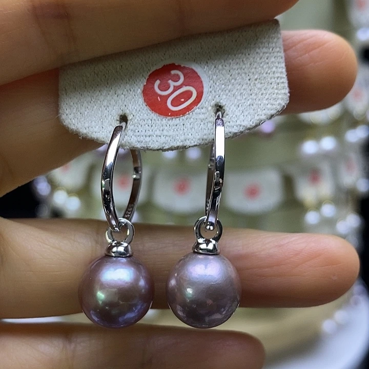 淡水珍珠耳饰银S925镶嵌
