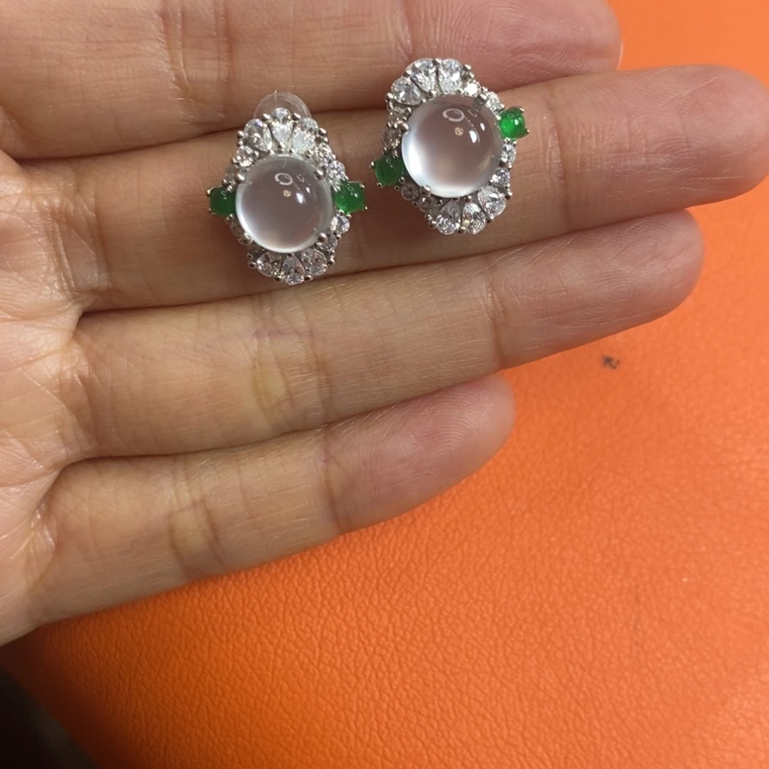 石英质玉戒指银S925镶嵌普****主