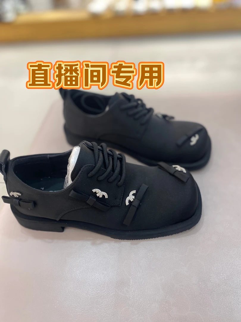 199-329 直播间新品时尚真皮鞋黑色女士