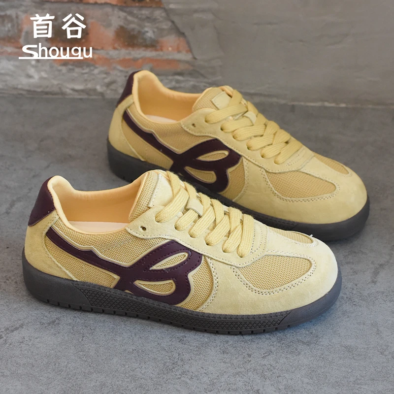 shougu/首谷女鞋2025年新款厚底透气复古阿甘板鞋女款运动休闲鞋