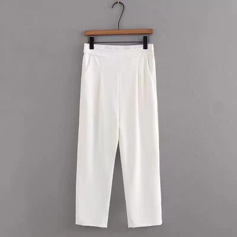 特价大码女装胖mm春夏季简约纯色高腰垂感直筒仿冰丝休闲裤