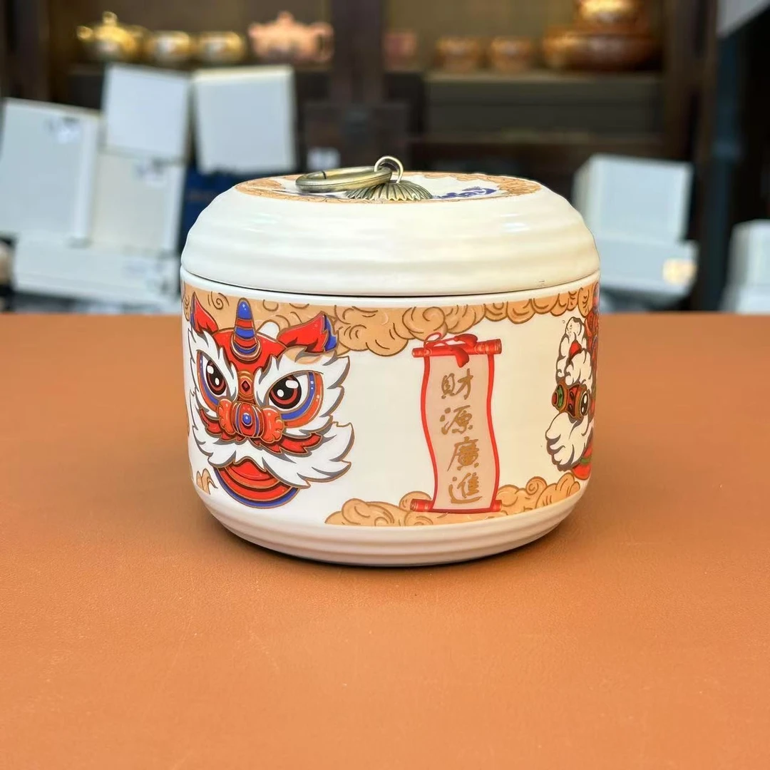 TJ199-醒狮茶叶罐