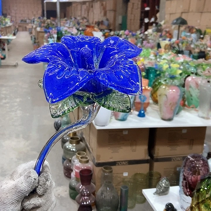 琉璃琉璃花瓶高45口9