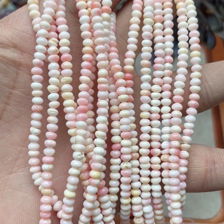 玛瑙/玉髓合金珠宝半成品一条4mm女贝算盘